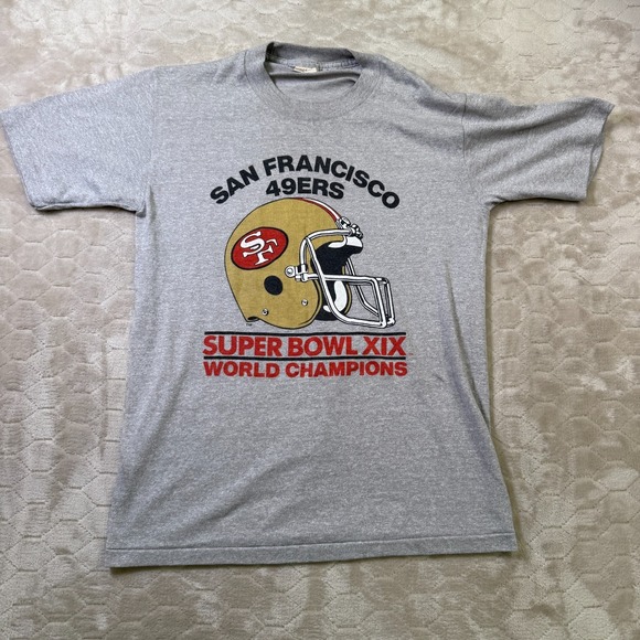 VTG 1985 San Francisco 49ers Super Bowl XIX World Champions Shirt Sz Md USA Made